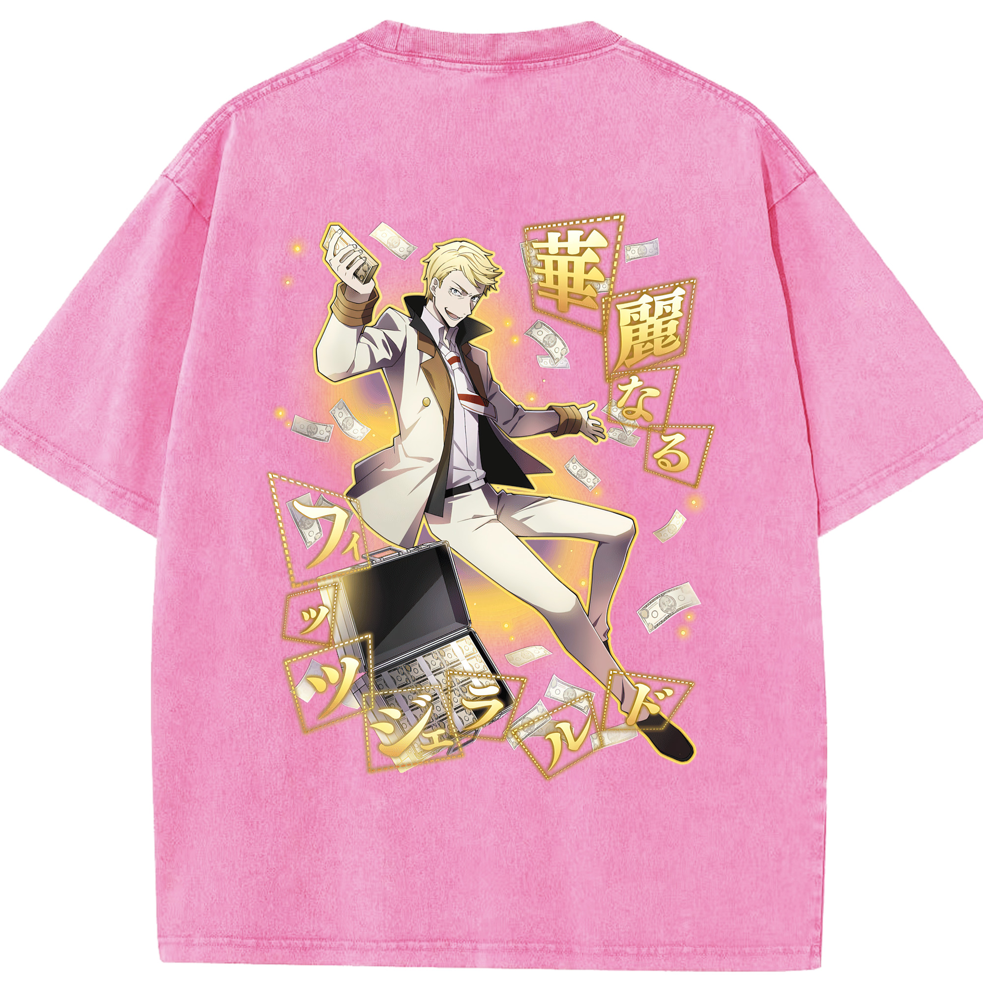 （画像用） 文豪ストレイドッグス Bungo Stray Dogs 綿100% ヴィンテージ風 半袖Tシャツ（背面プリント）